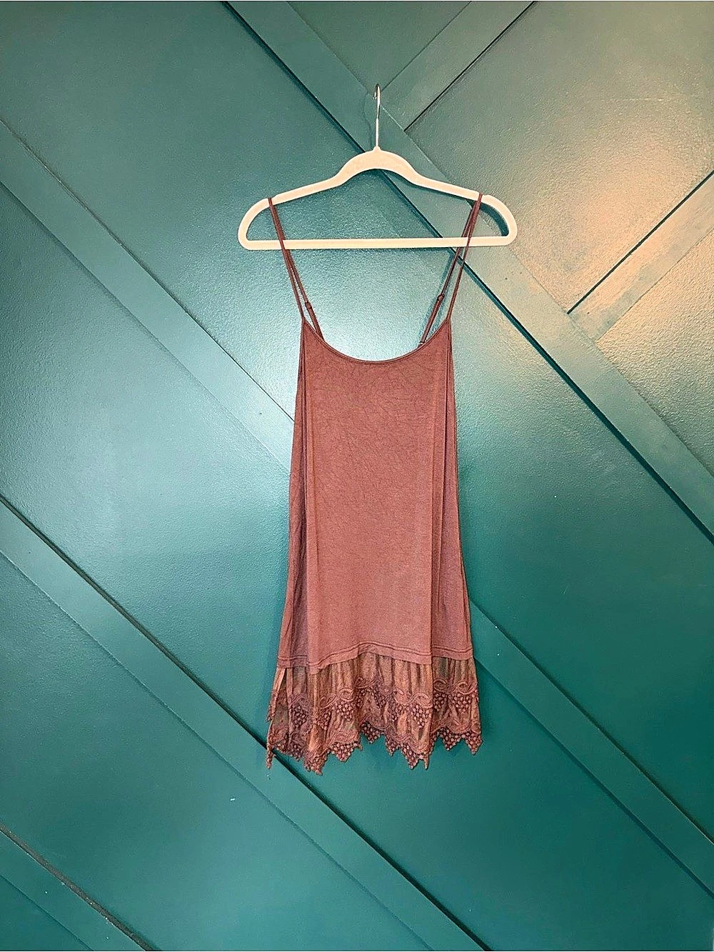 Origami Boho Lace Hem Slip Dress Tunic Extender Romantic Layer Vintage Inspired